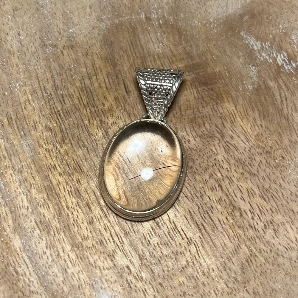 Clear Quartz Oval 925 Sterling Silver Pendant
